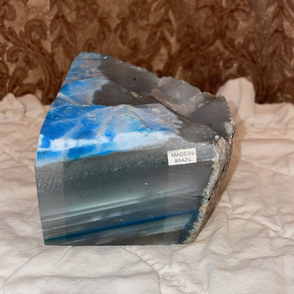 Vintage Blue & Gray Geode Slice agate. - Picture 5 of 6